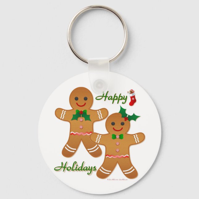Porte-clés Joyeux Gingerbread Homme Garçon Girl (Recto)