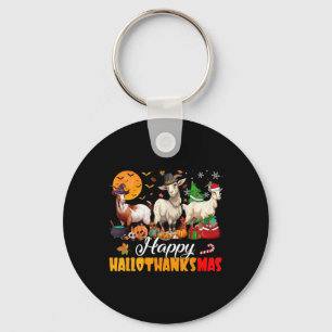 Porte-clés Joyeux Hallothanksmas Chèvre Halloween Thanksgivin