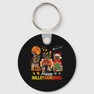 Porte-clés Joyeux Hallothanksmas Halloween Yorkie Thanksg Hal