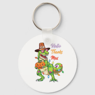 Porte-clés Joyeux Hallothanksmas T Rex Halloween Thanksgiving