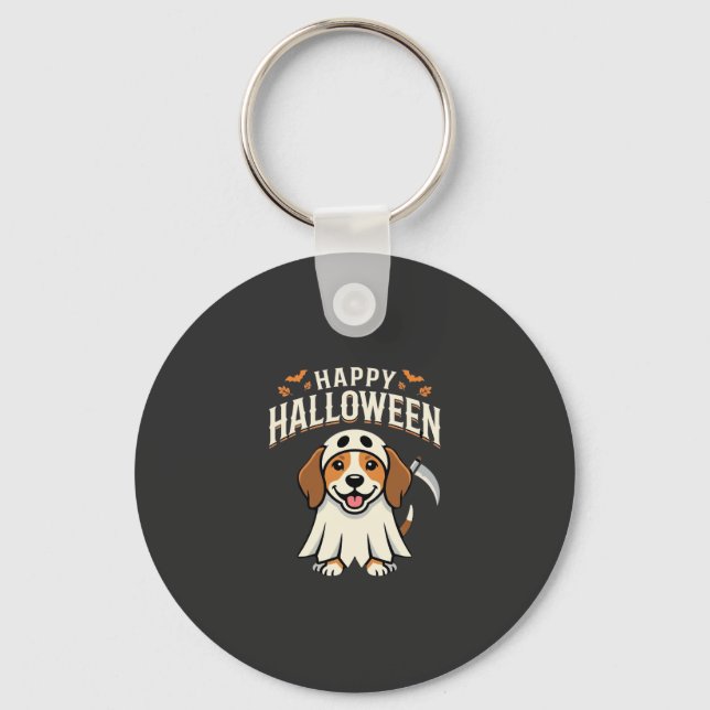 Porte-clés Joyeux Halloween Beagle Chien Design_1 (Recto)