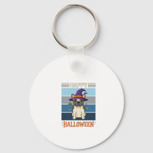 Porte-clés Joyeux Halloween Bouledogue Français Sorcière Toil