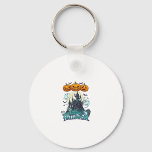Porte-clés Joyeux Halloween Château Hanté Citrouilles Fantôme