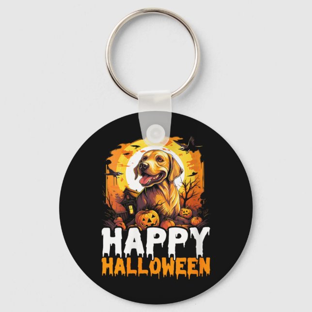 Porte-clés Joyeux Halloween Chien Femme 3 (Recto)