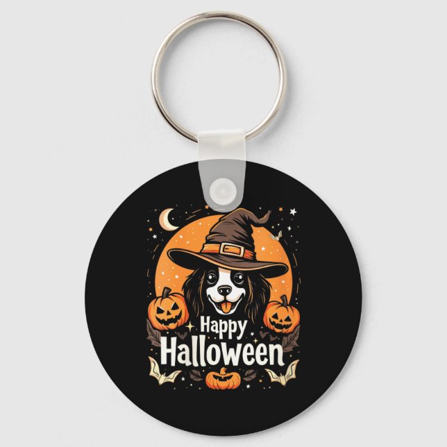 Porte-clés Joyeux Halloween Chien pour Femmes (Recto)