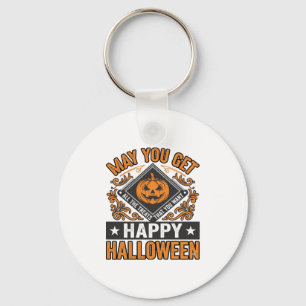 Porte-clés Joyeux Halloween Citrouille Traitements Vintage