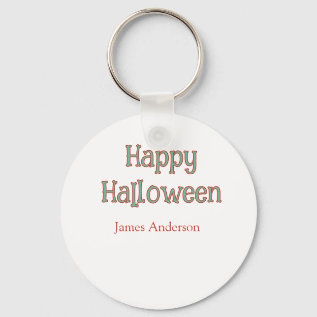 Porte-clés Joyeux Halloween vert orange pastel tendance moder (Recto)