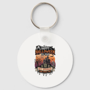Porte-clés Joyeux Halloween Vous Maison Hantée Squelette Chau