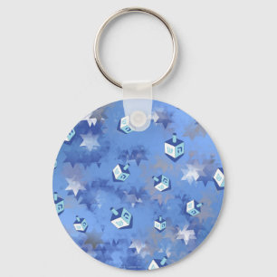 Porte-clés Joyeux Hanukkah Étoiles Filantes et Dreidels