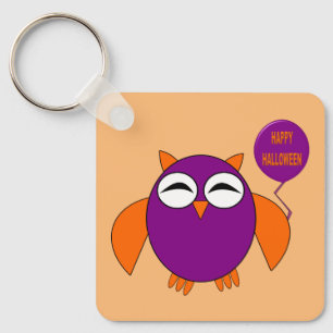 Porte-clés Joyeux hibou de fête d'Halloween personnalisé