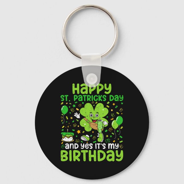 Porte-clés Joyeux Jour de la Saint Patrick Anniversaire Shamr (Recto)