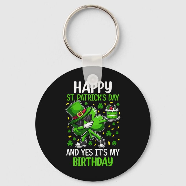 Porte-clés Joyeux Jour de la Saint Patrick Anniversaire Shamr (Recto)