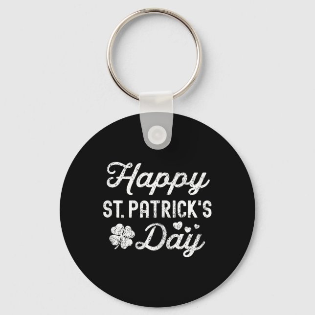 Porte-clés Joyeux Jour de la Saint Patrick Shamrock Lucky Gir (Recto)