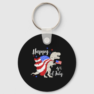 Porte-clés Joyeux Jour de l'Indépendance 4 juillet avec T-rex