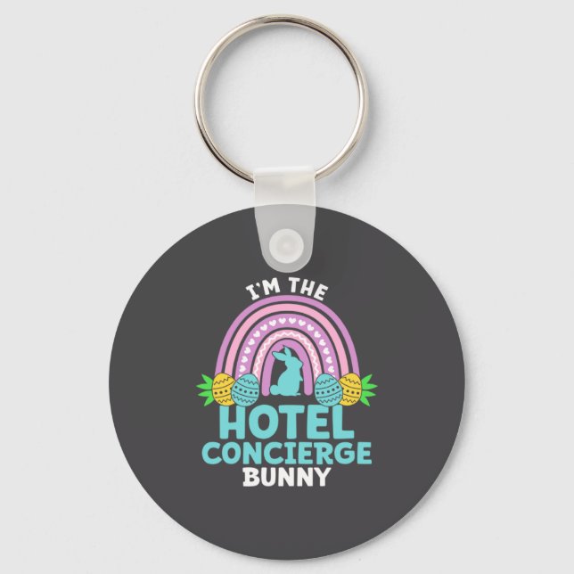 Porte-clés Joyeux jour de Pâques je suis le lapin concierge d (Recto)