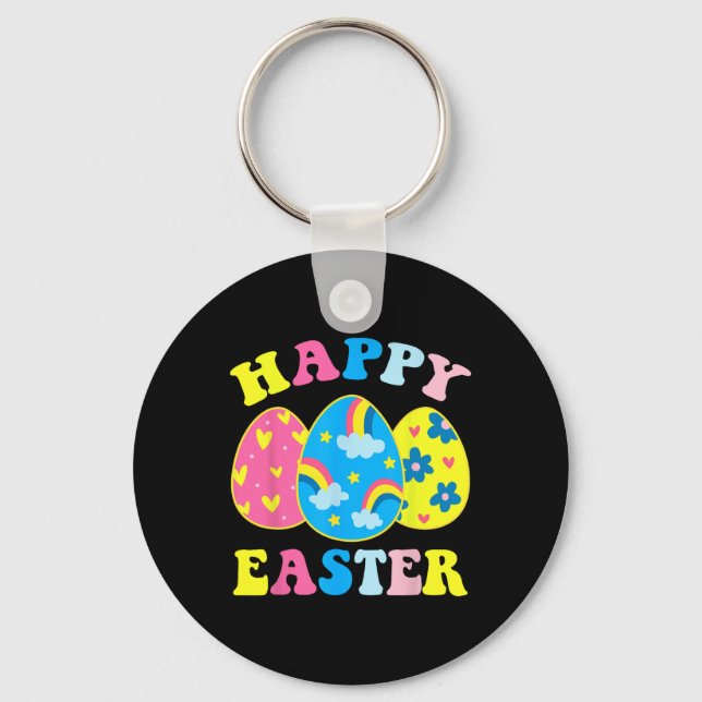 Porte-clés Joyeux jour de Pâques Lapin de Pâques drôle de cha (Recto)