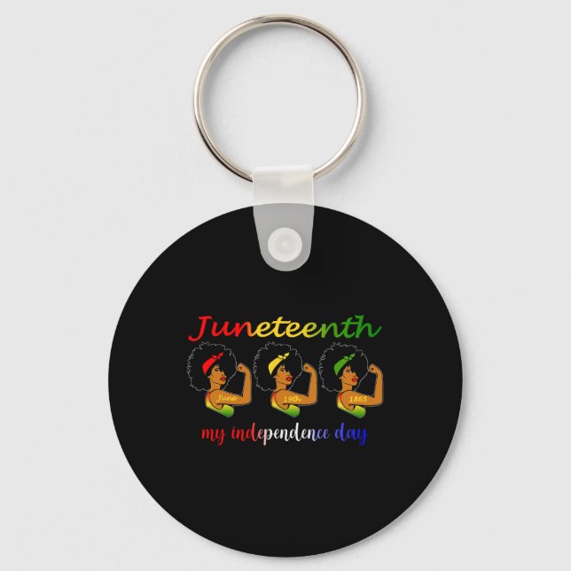 Porte-clés Joyeux JunetDix Est Ma Fête De L'Indépendance Libr (Recto)