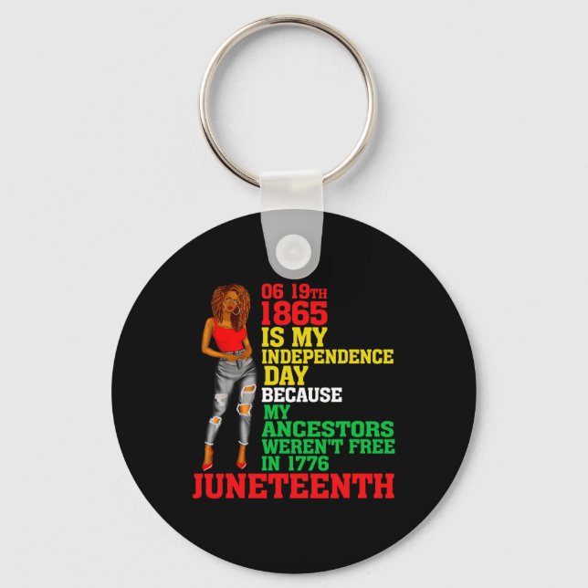 Porte-clés Joyeux JunetDix Est Ma Fête De L'Indépendance Libr (Recto)