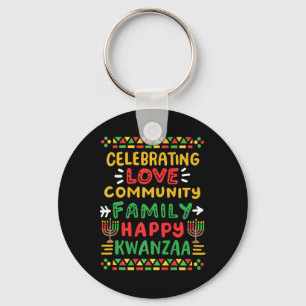 Porte-clés Joyeux Kwanzaa célébrant l'amour Commune Famille H
