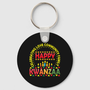 Porte-clés Joyeux Kwanzaa célébrant l'amour Kinara Noël Af