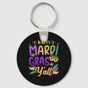Porte-clés Joyeux Mardi Gras Y'all Avec Masque Pour La Nouvel