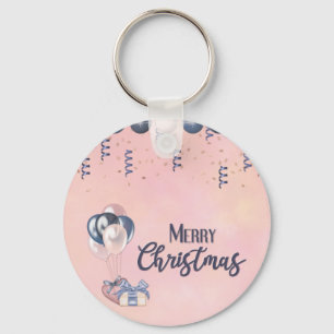 Porte-clés Joyeux message de Noël Baubles, cadeaux et ballons