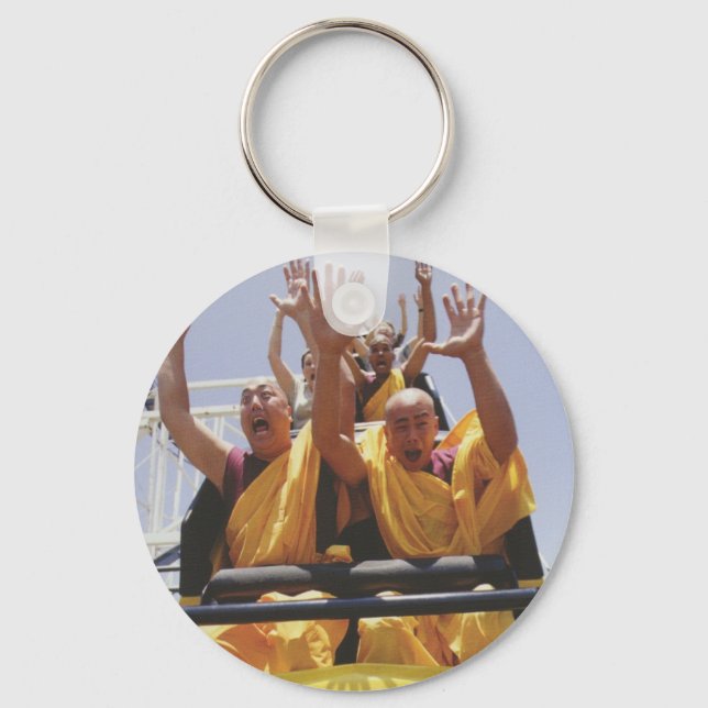 Porte-clés Joyeux moines bouddhistes sur un dessous de verre  (Recto)