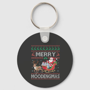 Porte-clés Joyeux MooDengmas Moo Deng Noël Père Noël Hippo