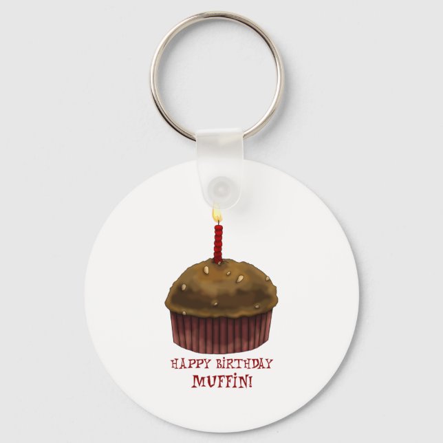 Porte-clés Joyeux Muffin d'anniversaire (Recto)