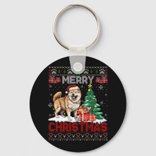 Porte-clés Joyeux Noël Akita Amoureux de les chiens Famille M