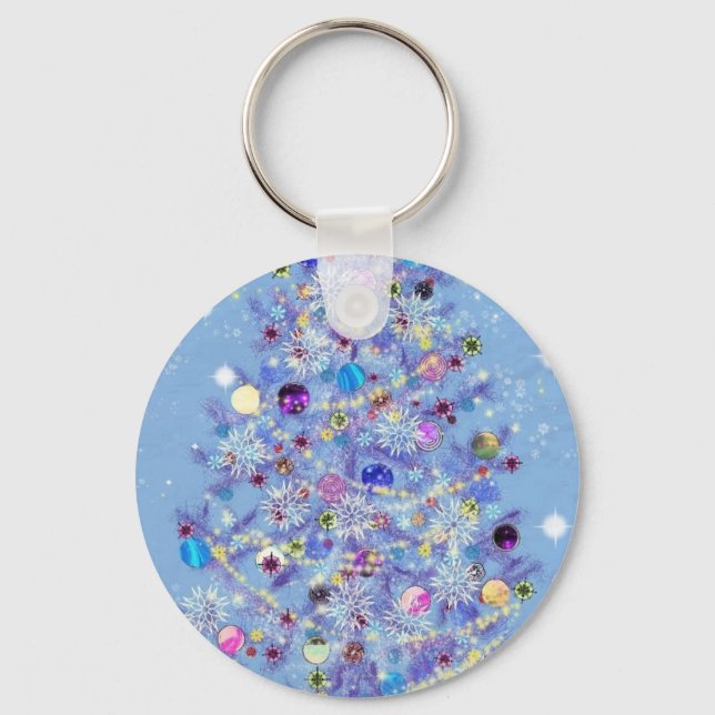 Porte-clés Joyeux Noël - Arbre de Noël (Recto)