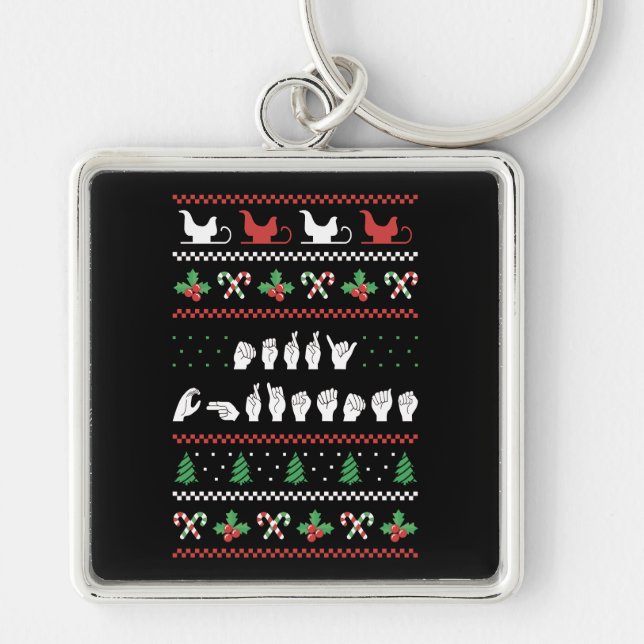 Porte-clés Joyeux Noël - ASL American Sign Language I (Devant)