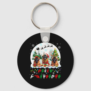 Porte-clés Joyeux Noël Asl Langue des Signes Trois Père Noël 