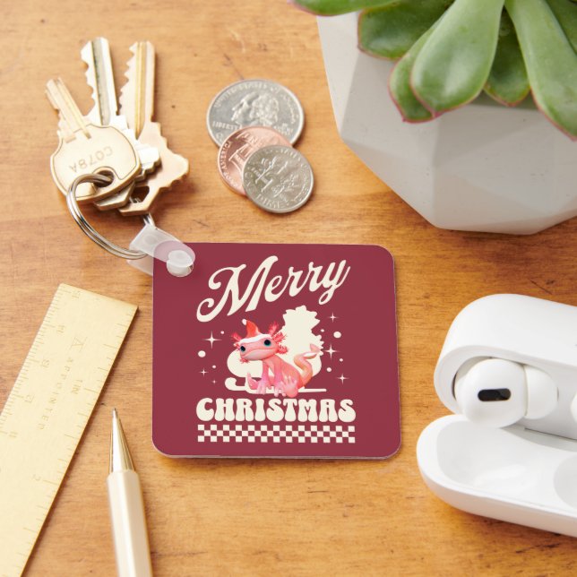 Porte-clés Joyeux Noël Axolotl Mignon Noël  (Bureau)