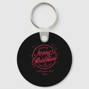 Porte-clés Joyeux Noël Bonne Année T Shirt Tygraphie Rouge