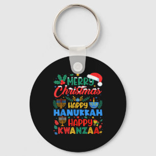 Porte-clés Joyeux Noël Bonne Hanouka Et Bonne Kwanzaa H