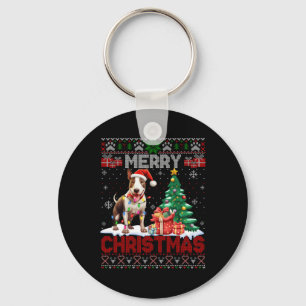 Porte-clés Joyeux Noël Bull Terrier Amoureux de les chiens Ug