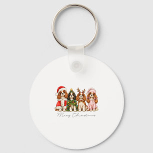 Porte-clés Joyeux Noël cavalier king charles épagneul chien