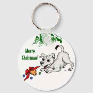 Porte-clés Joyeux Noël ! Chiot avec Bell et Ball