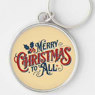 Porte-clés Joyeux Noël classique à tous Festive Art de Vacanc