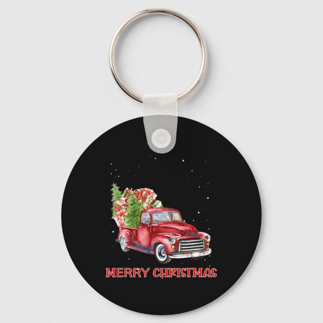 Porte-clés Joyeux Noël Clic Rouge Camion Arbre Famille Noël (Recto)