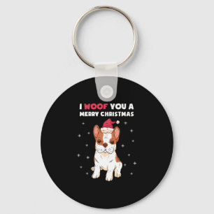 Porte-clés Joyeux Noël en aboiant French Bulldog Amour pour l