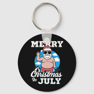 Porte-clés Joyeux Noël en Juillet Drôle de Père Noël