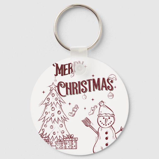 Porte-clés Joyeux Noël enjoué (Recto)
