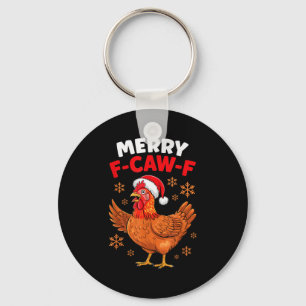 Porte-clés Joyeux Noël F-caw-f drôle de Père Noël Poulet