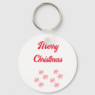 Porte-clés Joyeux Noël flocons de neige rouges fête stylée