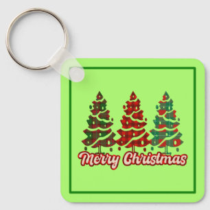 Porte-clés Joyeux Noël Motif Arbres à Carreaux de Buffalo - 4