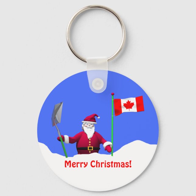 Porte-clés Joyeux Noël Père Noël au Canada (Recto)