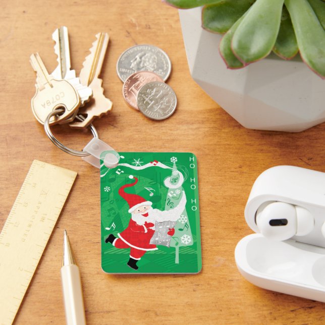 Porte-clés Joyeux Noël, Père Noël chantant et dansant (Bureau)
