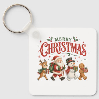 Porte-clés Joyeux Noël Père Noël et ses amis